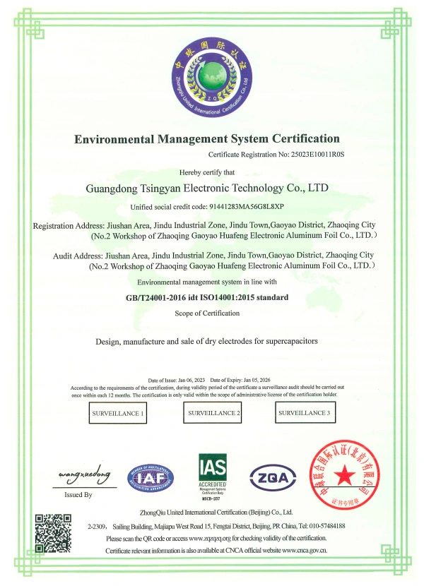 ISO14001 Certificate